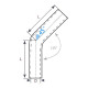 Elbows 45° Silicone hose elbow RACES Basic 45° - 20mm (0,79") | races-shop.com