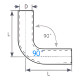 Elbows 90° Silicone hose elbow RACES Basic 90° - 80mm (3,15") | races-shop.com