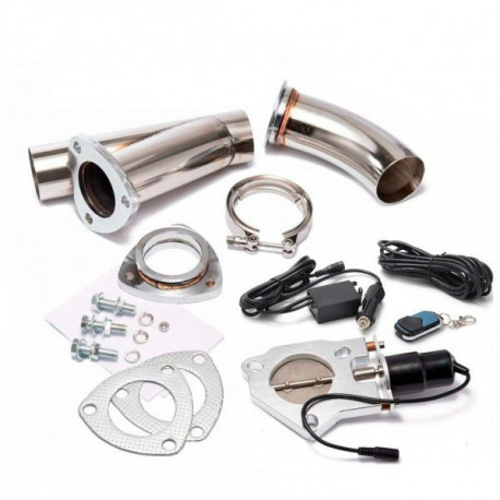 Exhaust flaps V-band Exhaust Y-Pipe Cutout Valve with remote control | races-shop.com