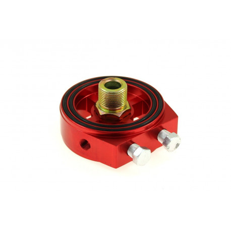 Oil filter adapters Sensor adapter for oil pressure and oil temp RACES red | races-shop.com