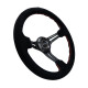 steering wheels NRG Reinforced 3-spoke suede Steering Wheel with slits, (350mm), black | races-shop.com