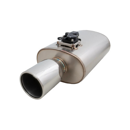 Universal valve mufflers Varex exhaust valve muffler 6"x10"x15" Flanged Inlet 3", Single-Wall Tip 4" | races-shop.com