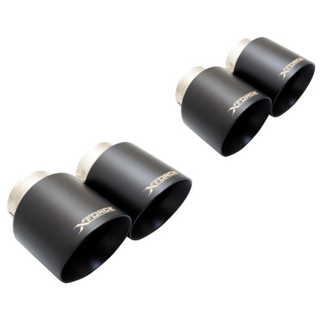  XFORCE exhaust systems 4" Twin Quad Black Tip (for Xforce system only, will not fit OEM) for FORD MUSTANG 2018- GT FASTBACK 5.0L | races-shop.com