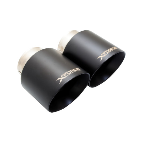  XFORCE exhaust systems XForce 4.5" Tips for HYUNDAI I30 2018- N PERFORMANCE 2.0L TURBO, black | races-shop.com