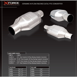 XFORCE 51 mm Universal High-Flow Catalytic Converter (ceramic, oval, 100 cell)
