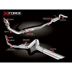 XForce 3" Turbo-Back System + Metallic Cat Converter (track only) for NISSAN NAVARA 1997-2009 D22 3.0L Turbo Diesel