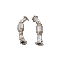 2.5" Downpipes with High-Flow Catalytic Converters (track only) for KIA STINGER 2017- GT 3.3L V6 TWIN TURBO RWD