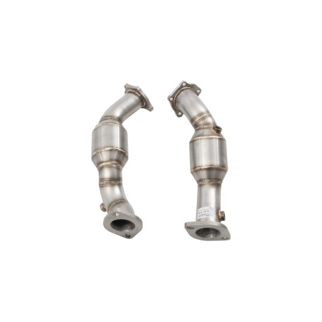 Down pipes and dump pipes 2.5" Downpipes with High-Flow Catalytic Converters (track only) for KIA STINGER 2017- GT 3.3L V6 TWIN TURBO RWD | races-shop.com