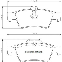 Pedders 6720041E SportsRyder EURO Kevlar Ceramic Pads (Inc. Sensor)
