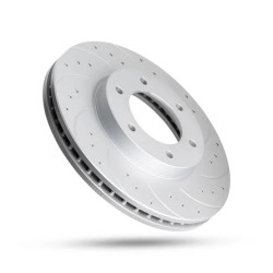 Pedders 6560101SGR Slotted and Dimpled Geomet Coated Rotor (10 Slot)