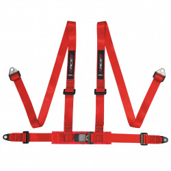 ECE 4 point safety belts 2" (50mm) RACES, red OPENED