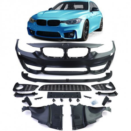 Outlet Sport front bumper + spoiler sword fits BMW 3 Series F30 F31 F80 11-19 INCOMPLETE | races-shop.com
