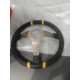 Outlet 3 spokes steering wheel MOMO DRIFTING 350mm, Black Yellow leather INCOMPLETE | races-shop.com