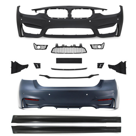 Outlet M-Sport Bodykit front+rear bumper+side skirts for BMW 3 series F30 (LCI) INCOMPLETE | races-shop.com