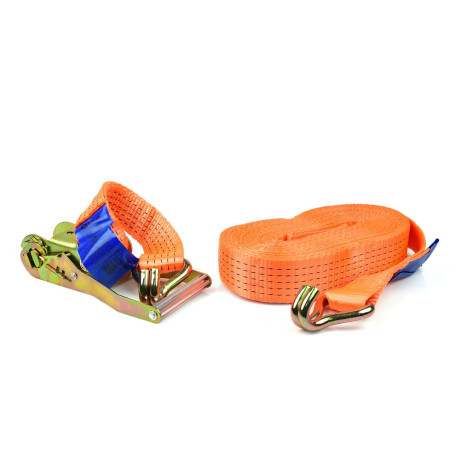 Ratchet Tie-Downs Ratchet Tie Down Strap with J Hooks 16m/5T/50mm | races-shop.com