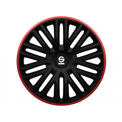SPARCO wheel covers BERGAMO - 15" (Black/Red) DAMAGED