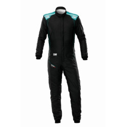 FIA race suit OMP ONE-S Air, black/teal