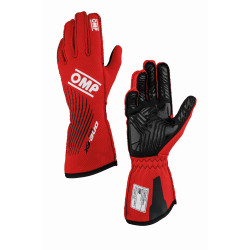 Race gloves OMP ONE EVO FX my2026 with FIA (external seams), red