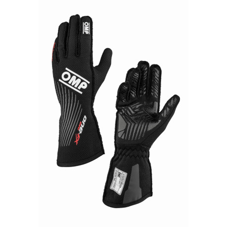 Gloves Race gloves OMP ONE EVO FX my2026 with FIA (external seams), black | races-shop.com