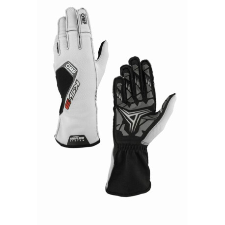 Gloves Karting gloves OMP KS-3 my2026 (external stitching), white/black | races-shop.com
