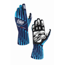 Race gloves OMP KS-4 ART my2026 (internal seams), navy blue/cyan