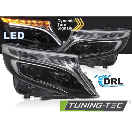Lighting TUNING-TEC LED headlights (Full LED) for MERCEDES V-CLASS / VITO W447 14-23 (LED), black - DUPLICATE | races-shop.com