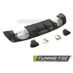 DIFFUSOR TWIN OUTLET GLOSSY BLACK SPORT STYLE fits AUDI TT 8S 14-18