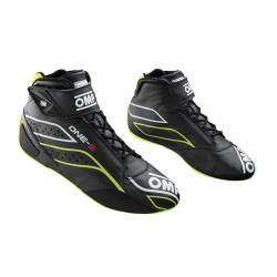 FIA race shoes OMP ONE-S my2026, black/fluo yellow