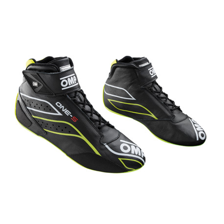 Shoes FIA race shoes OMP ONE-S my2026, black/fluo yellow | races-shop.com