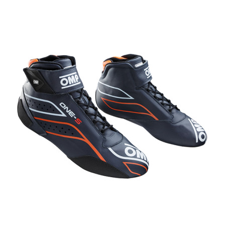 Shoes FIA race shoes OMP ONE-S my2026, blue/fluo orange | races-shop.com