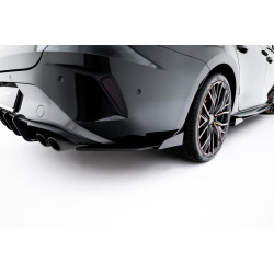 Street Pro Rear Side Splitters + Flaps Cupra Leon ST Mk1 Facelift (Black-Red + Gloss Flaps)