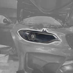 HGK BMW F30 carbon Headlight Replacements with LED lense