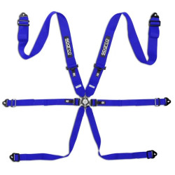 FIA 6 point sport safety belts SPARCO COMPETITION H-3 PD STEEL my2026 3" (76mm), blue