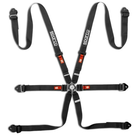 Seatbelts and accessories FIA 6 point safety belts SPARCO COMPETITION H-2 PD my2026, black | races-shop.com