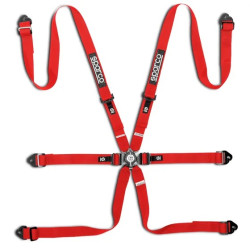 FIA 6 point sport safety belts SPARCO COMPETITION H-2 PD my2026 2" (50mm), red