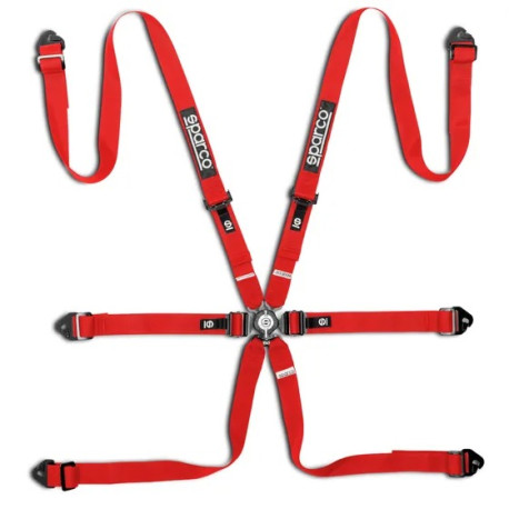 Seatbelts and accessories FIA 6 point sport safety belts SPARCO COMPETITION H-2 PD my2026 2" (50mm), red | races-shop.com