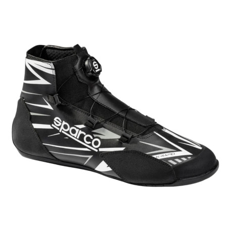 Shoes FIA Karting shoes Sparco K-Rapid WP, black/white | races-shop.com