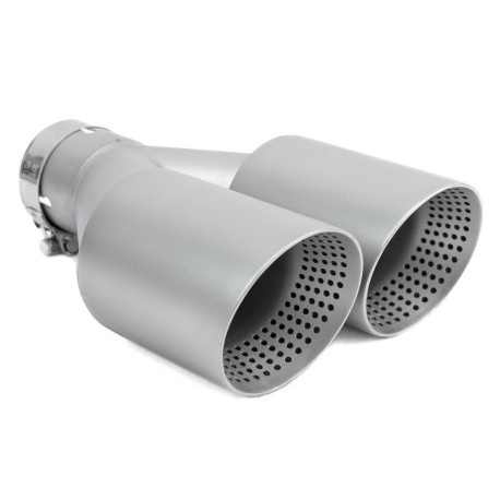 Two outputs Exhaust tip RACES INOX 2x89mm, input 63mm - Brushed | races-shop.com