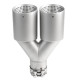 Two outputs Exhaust tip RACES INOX 2x89mm, input 63mm - Brushed | races-shop.com