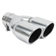 Two outputs Exhaust tip RACES INOX 2x76mm, input 51mm - Gloss | races-shop.com