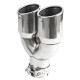 Two outputs Exhaust tip RACES INOX 2x76mm, input 51mm - Gloss | races-shop.com