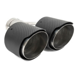 Exhaust tip RACES CARBON 2x89mm, input 63.5mm - Matt