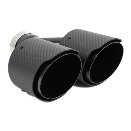 Two outputs Exhaust tip RACES CARBON 2x89mm, input 63.5mm - Matt | races-shop.com