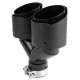 Two outputs Exhaust tip RACES CARBON 2x101mm, input 63.5mm - Matt | races-shop.com