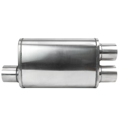 1x input / 2x output Muffler RACES 41, inlet 2,5" (63mm) | races-shop.com