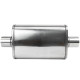 1x input / 1x output Center Muffler RACES 24, inlet/outlet 3" (76mm) | races-shop.com