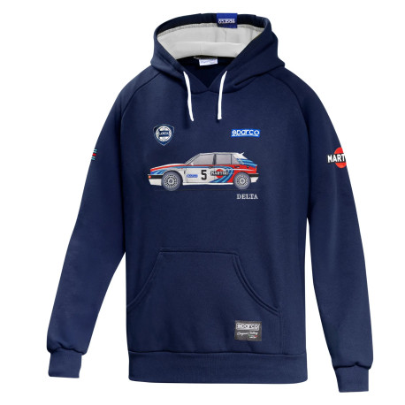 Hoodies and jackets Sparco Martini Racing hoodie Lancia Delta, blue marine | races-shop.com