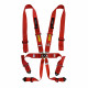 FIA 6 point safety belts RACES, red INCOMPLETE