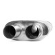 1x input / 2x output Center Muffler RACES 15, inlet 2,5" (63mm), outlet 2,25" (57mm) | races-shop.com
