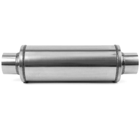 1x input / 1x output Center Muffler RACES 49, inlet/outlet 2,5" (63mm) | races-shop.com